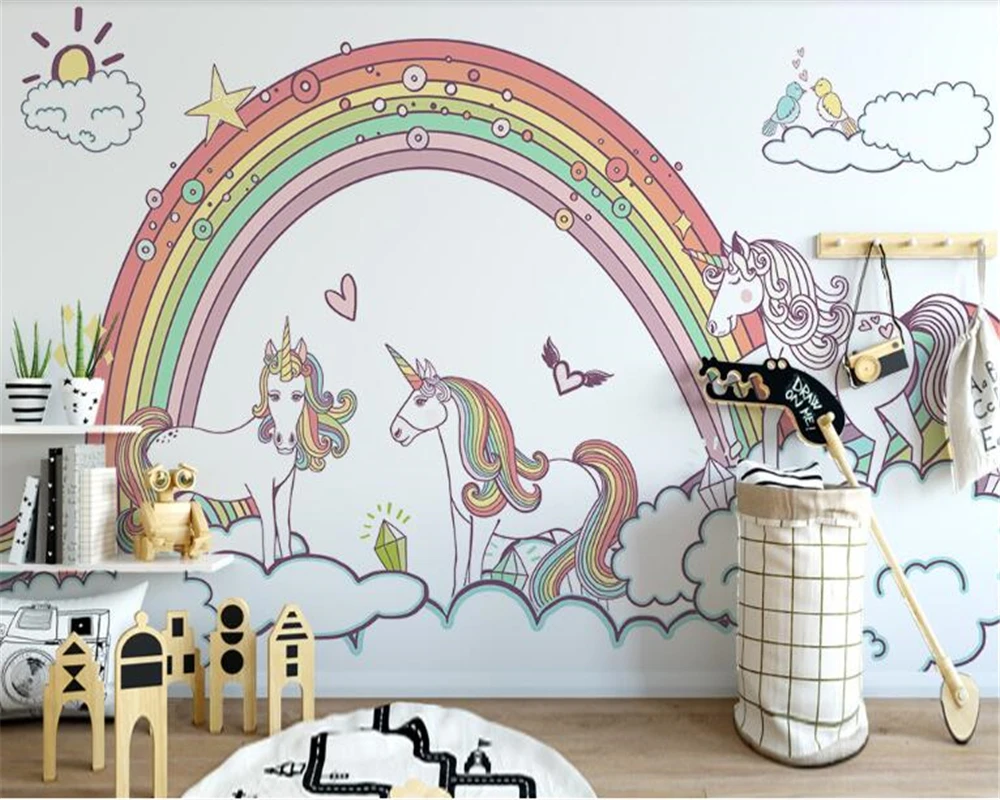 Beibehang Wallpaper Untuk Ruang Tamu Nordic Minimalis Mural Kartun