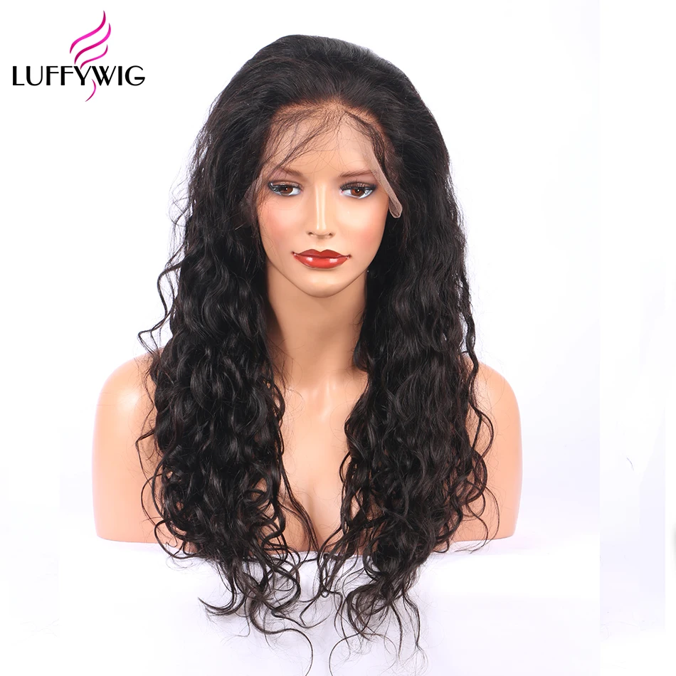 LUFFYHAIR волна воды Синтетические волосы на кружеве человеческих волос парики для Для женщин с ребенком волос бразильского человеческих