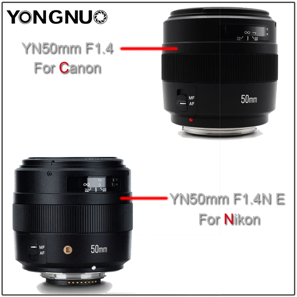 Оригинальный YN50mm объектив F1.4 F1.4N E стандартный основной с большой апертурой
