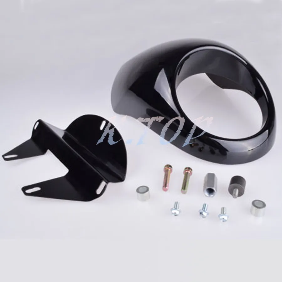 Unpainted Black Front Cowl hood Fork Mount Headlight Fairing Bezel Mask
