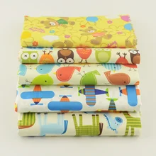 Telas Лоскутная Ткань Algodon, хлопок, 40 см x 50 см, дизайн с героями мультфильмов, 5 шт./лот, ткань для детского шитья, материал для платья