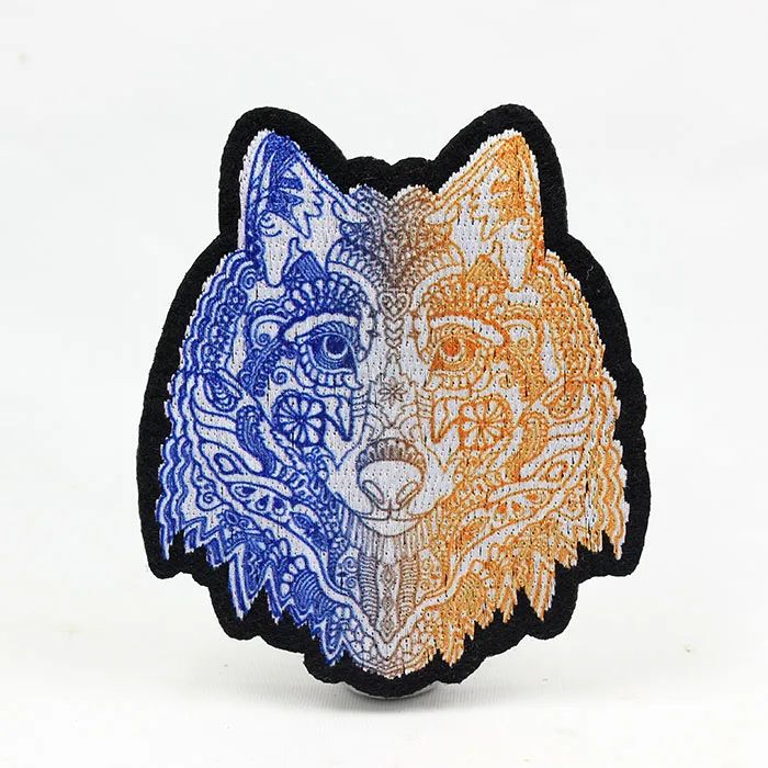

Fashion Language Wolf Totem patch for clothing bag personality DIY patches 1pc , size 7.2cm *8.5cm