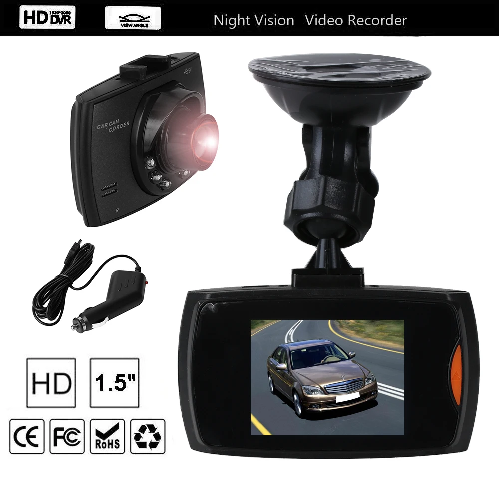 Автомобильный видеорегистратор с GPS g датчиком ночным видением 1080P HD ЖК камерой