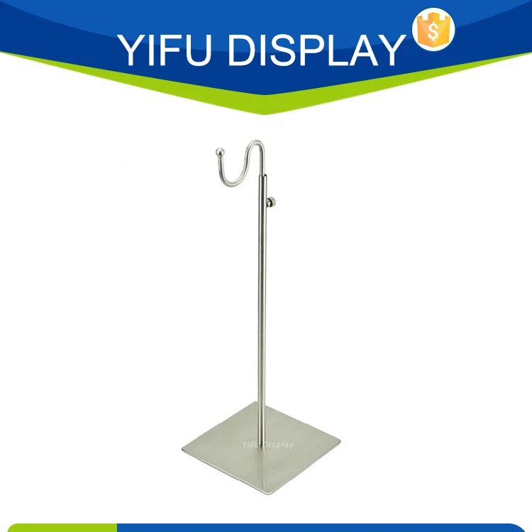

Adjustable Metal Brushed Silver Handbag Stand Display Women Bag Display Holder