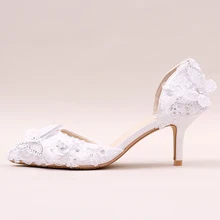 2016 sommer Stil Weiß Spitze Frauen Sandalen Schmetterling Strass High Heels Braut Hochzeit Kleid Schuhe Frau