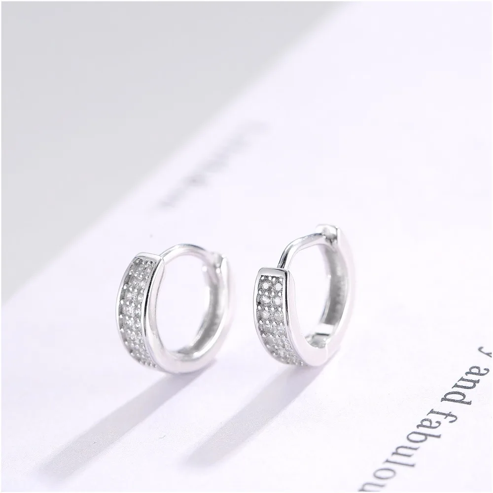 Fashion Brincos Crystal Stud Earings for Women Girl Vintage 925 Silver Jewelry Hot Sale Wedding Cubic Zirconia Earring (4)