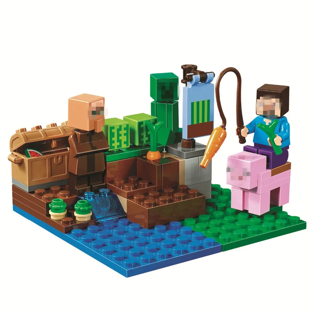 

The Melon Farm Building Blocks Sets Bricks My worlds Movie Model Kids Minecrafted Toys For Children Compatible Legoings