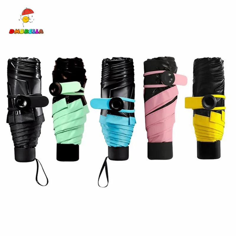 

DMBRELLA Portable Mini Pocket Umbrella Prevent UV UPF 50+ Rainproof Ladies Women Small Five Fold Sun Travel Umbrella Sale DM004
