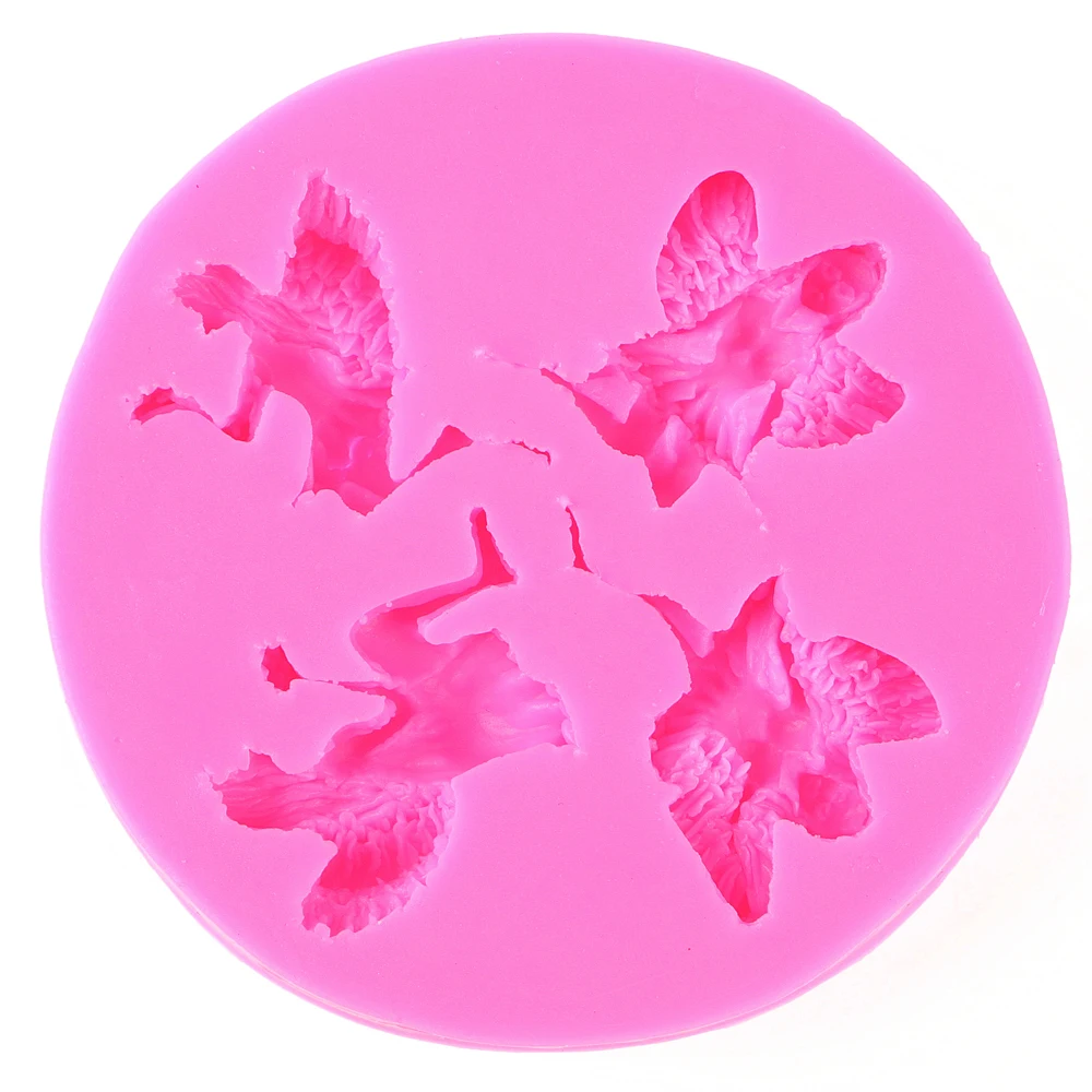 

DIY pink Silicone mold Flower Fairy angel elf double sugar chocolate cake decorating tools kitchen Baking accessories T0463