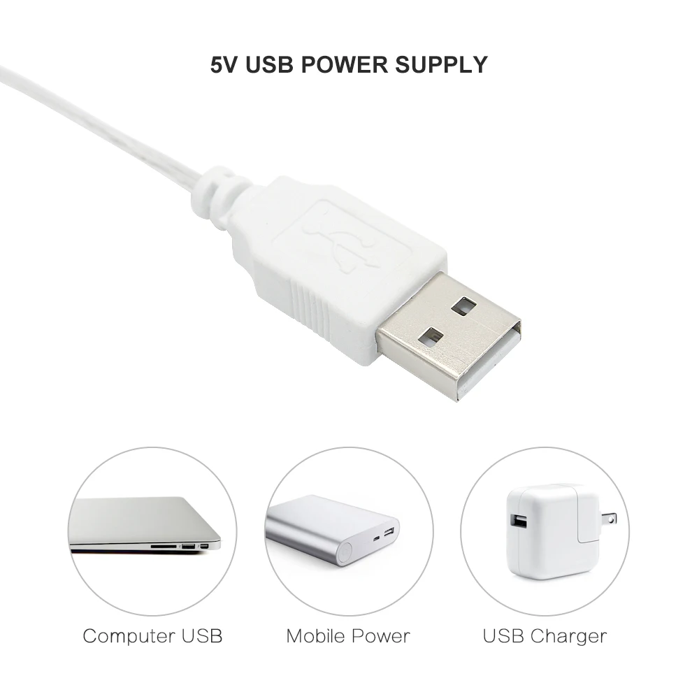 ANBLUB USB светодиодный светильник 1 м 2 3 5 10 водонепроницаемый Светодиодный с медной