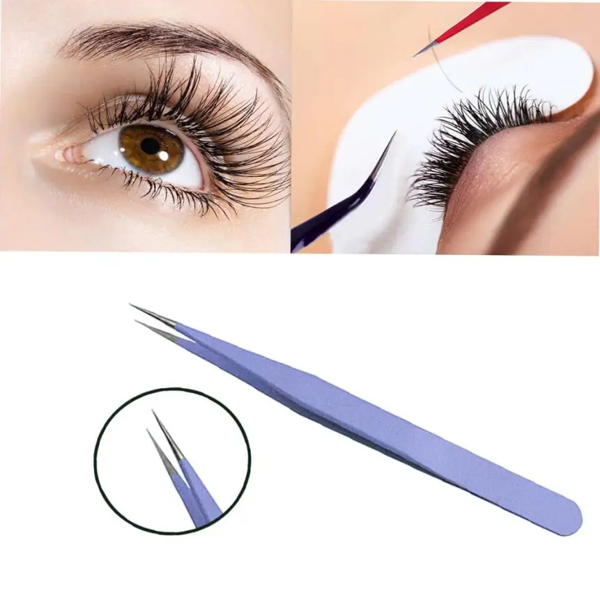 

1pcs Anti-Static Pro Stainless Steel Eyebrow Tweezers Eyelash Curler Clip Eyebrow Eye Lashes Tweezers for ladies 30p117