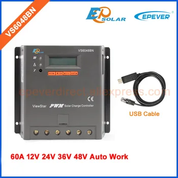 

Solar portable regulator with USB cable connect with PC EPEVER PWM EPsolar VS6048BN New update series 60A 48V 36V battery