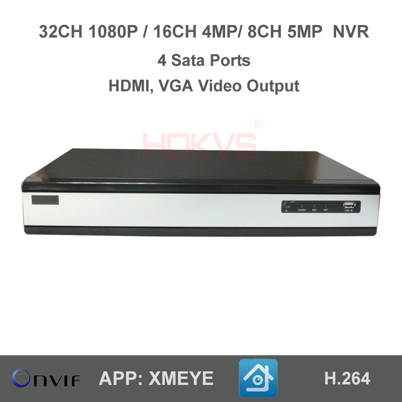 Hokvs 32CH NVR 24ch Порты и разъёмы 1080 P 720 960 2mp 4 МП 5mp HD Onvif сетевого видео Регистраторы p2P