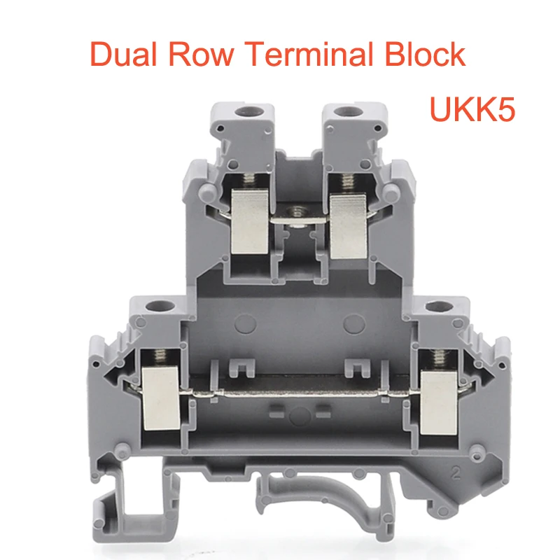 10/15/50 шт. Din rail dual row Винтовые клеммы UKK5 провода электрический double deck Терминалы Блок соединительные кабели morsettiera