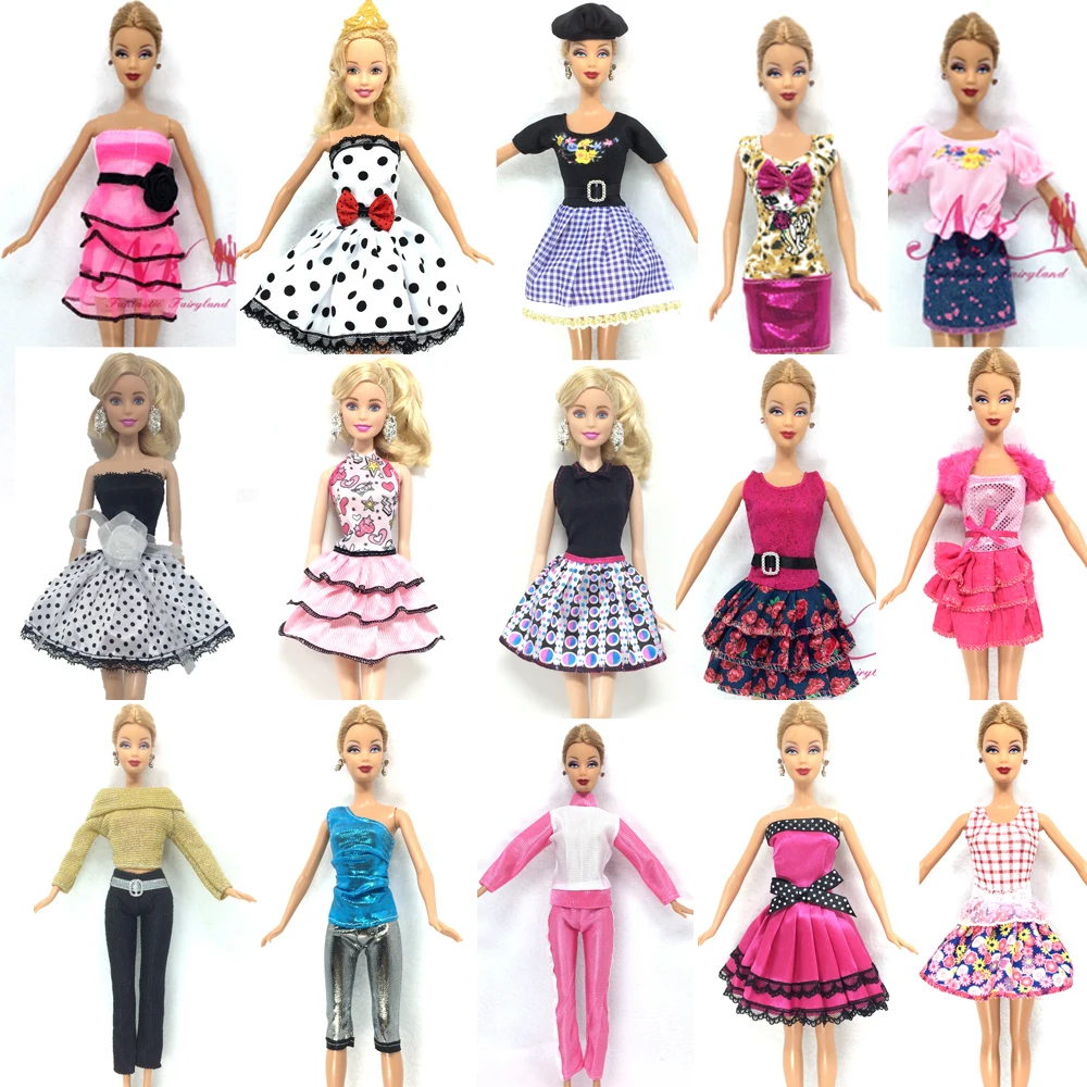 Нагорный Карабах 10 компл./лот микс Стиль Новые платье куклы красивая праздничная одежда популярное модное платье для куклы Барби для девочек подарочные детские игрушки DZ
