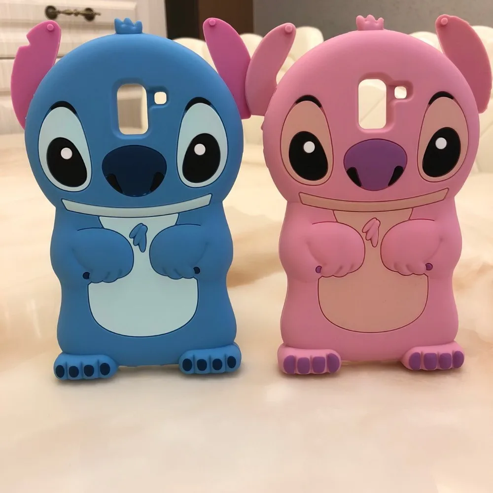 

Phone Case For Samsung Galaxy J3 J4 2018 J400F Cases Cute 3D Cartoon Stitch Soft Silicone For Samsung J6 J7 J8 2018 SM-J600 Case