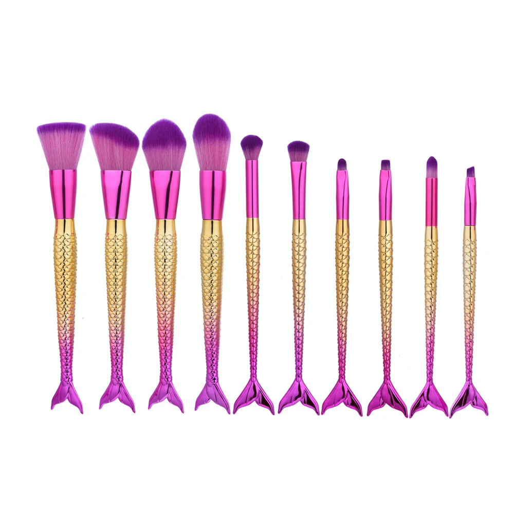 10PCS Kabuki Make up Brushes Set Makeup Foundation Powder Blusher Face Brush