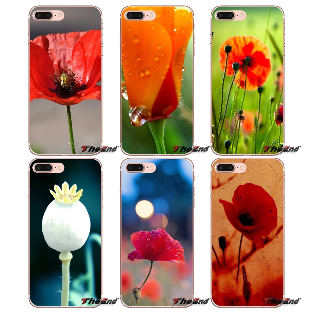 Macro Poppy Красный Белый ТПУ чехол для телефона Huawei Honor 7X V10 6C V9 6A Play 9 Mate 10 Pro Y7 Y5 P8 P10 Lite