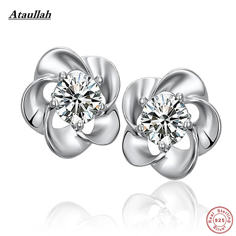 

Ataullah Natural Crystal Amethyst Stone Plum Flower 925 Sterling Silver Stud Earrings for Women Fine Silver Jewelry EWS205-Fine