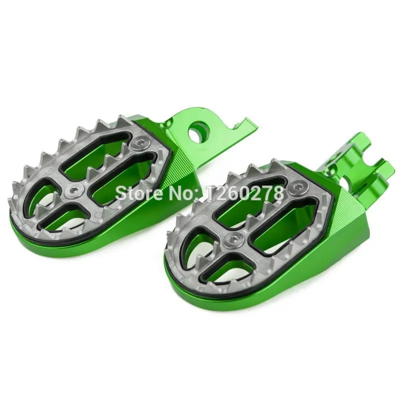

NICECNC Green Shark Tooth Wide Racing Foot Pegs For Kawasaki KX250 2005-2007 KLX450R 2008 2009 KX250F/450F 2007-2017 2018