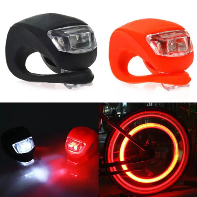 Sale MUQGEW 2PCS Silicone Bike Bicycle Cycling Head Front Rear Wheel LED Flash Light Lamp New Arrival Bicycle Accessories Bike Lamp 5