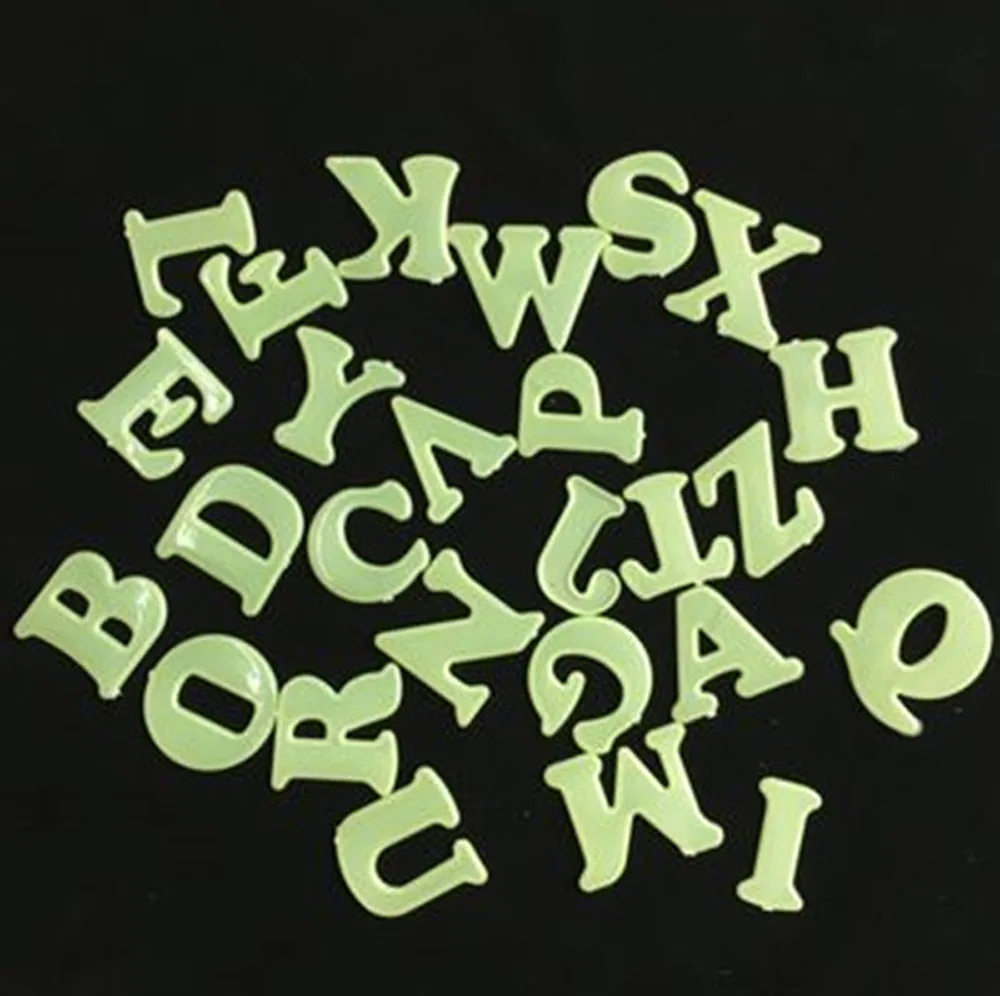 26 штук пакет флюоресцентные английские буквы 3D DIY светящиеся A To Z украшение для