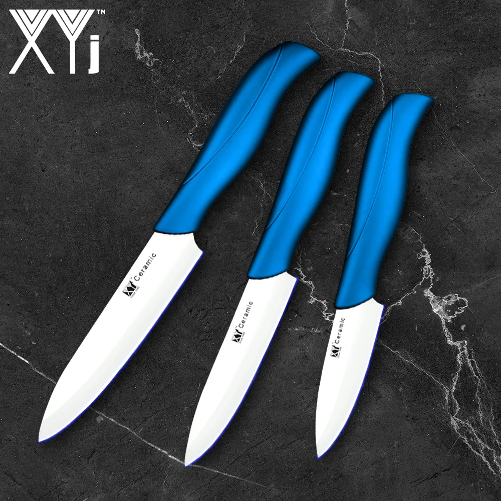 

XYj Ceramic Kitchen Knife 3 4 5 inch White Black Blade Zirconium Oxide Multi-color Handle Slicing Paring Cooking Kitchen Tools