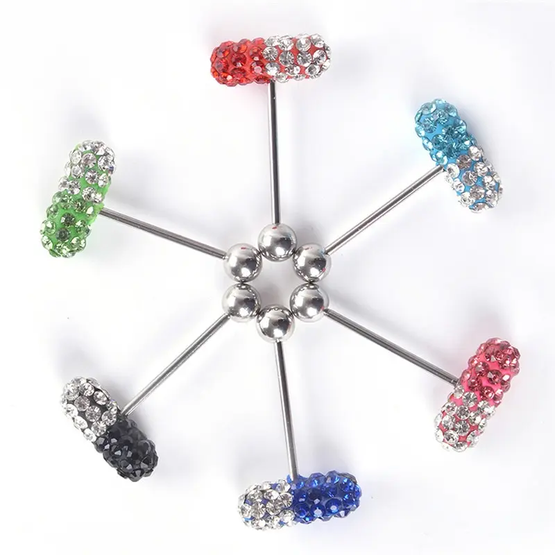 

Fashion Stainless Steel Barbell Vibrating Tongue Bar Body Piercing Stud Ring Punk Jewelry Women Men