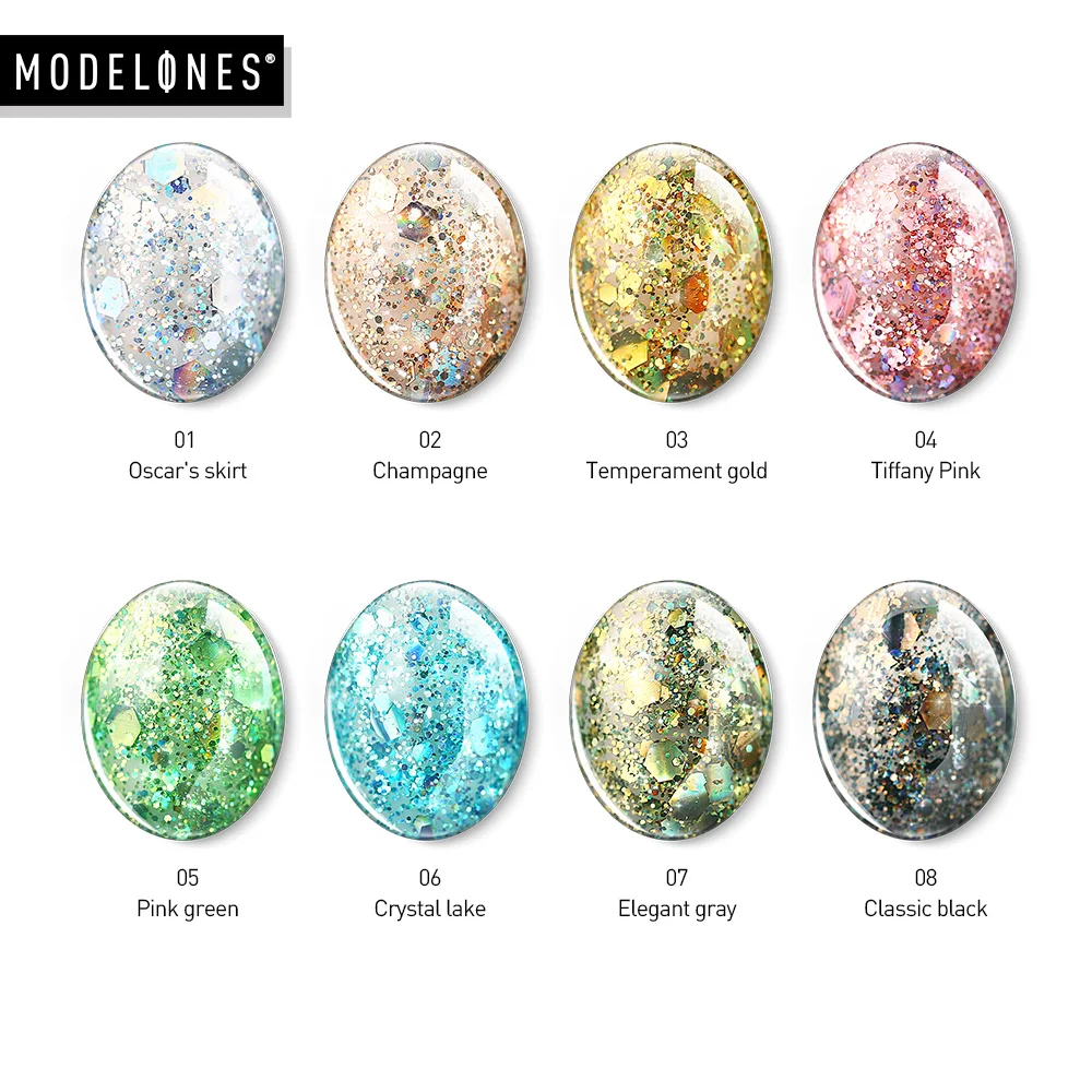 Modelones 4 шт./лот Блеск Гель лак для ногтей набор Замачивание блестки Гибридный гель