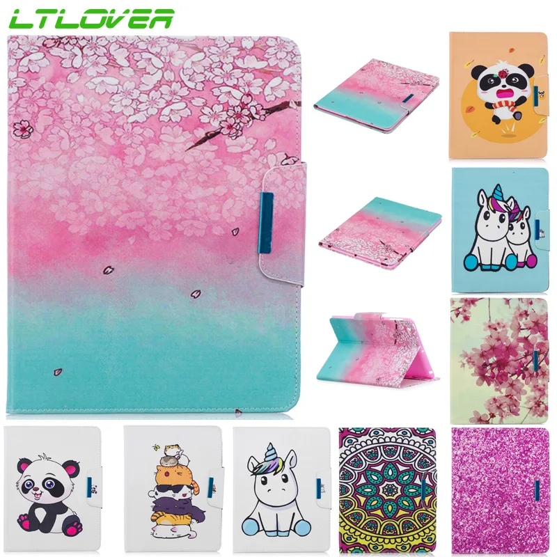 For ipad 2 3 4 Case hot Marble unicorn panda flower Painted Pattern Pu Leather iPad A1458 A1459 A1430 Tablet Cover | Компьютеры и офис