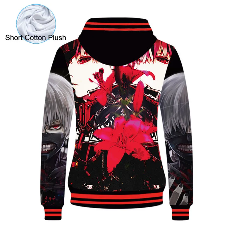 Fans Made 2019 Unisex Cotton Hooded Sweatshirt Anime Tokyo Ghouls 3D Hoodies Cute Cartoon Cosplay Costume Hoodie