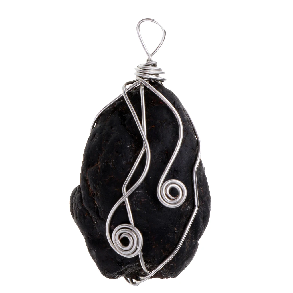 

Punk Black Tourmaline Energy Pendant Stone Crystal Charm Christmas Gift