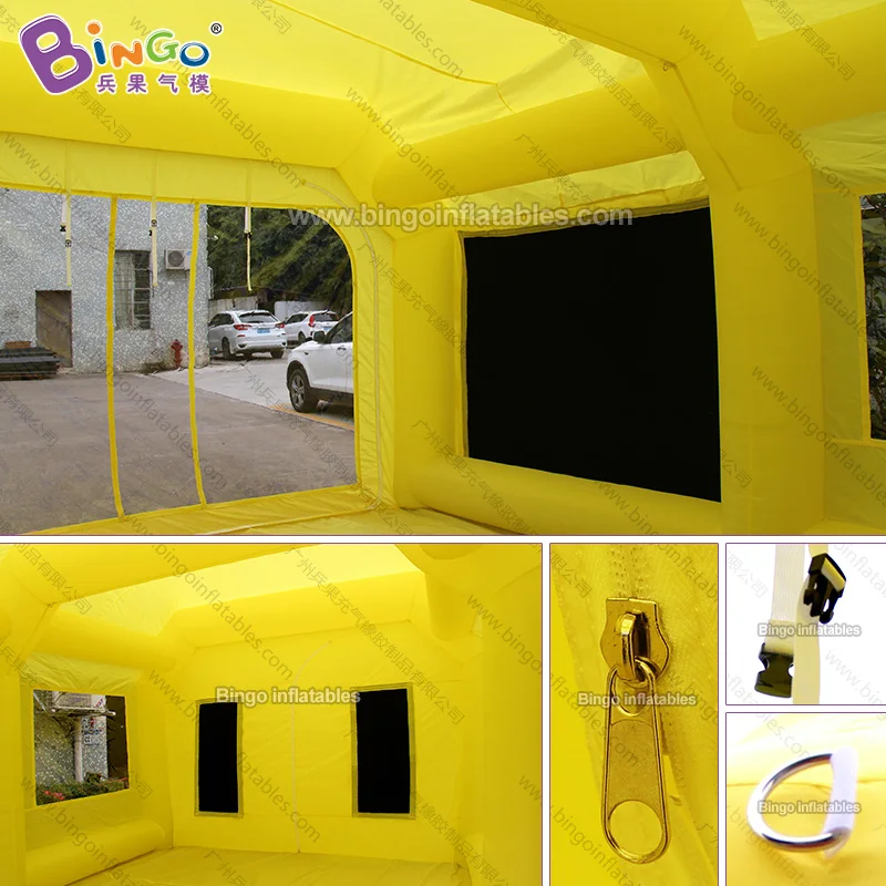  FACTORY OUTLET 6.5X4.5X3M inflatable yellow spray tent blow up portable car painting booth personal