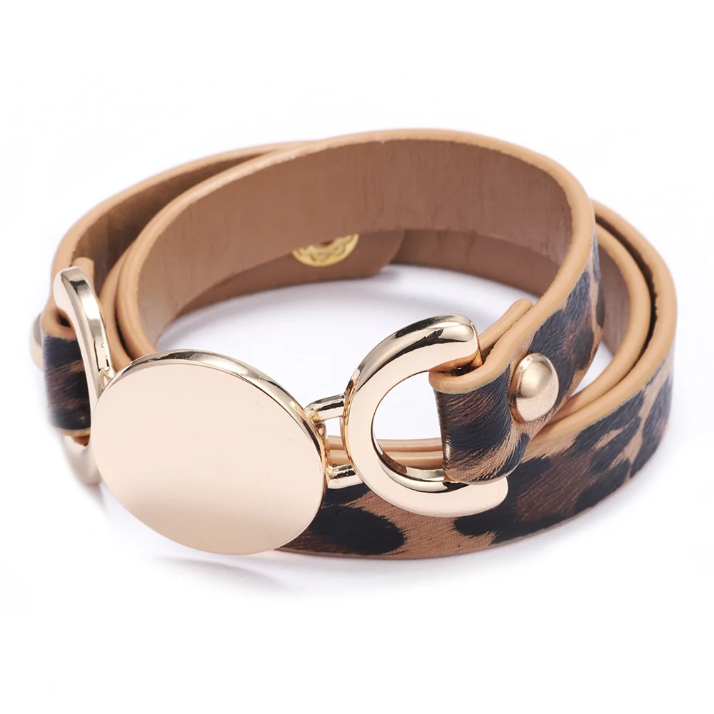 Простой браслет в европейском и американском стиле, оригинальные женские Многослойные ювелирные изделия из воловьей кожи - Окраска металла: QSBR06