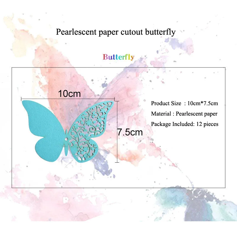 12 шт полый 3D стикер на стену с бабочкой для свадебного украшения дома бабочки на стену комнаты декор многоцветные наклейки