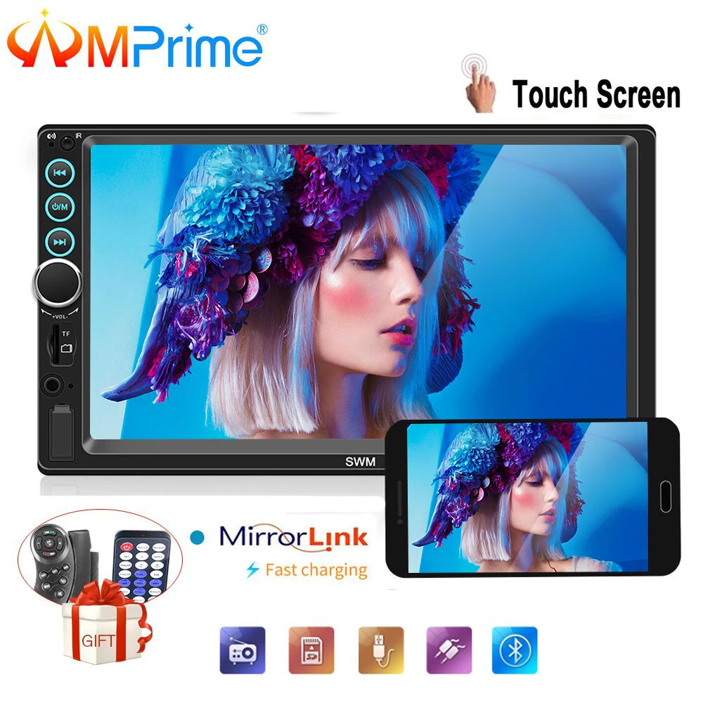 

AMPrime 2 din Car Radio Android 7" Bluetooth GPS Wifi Audio Stereo MP5 Multimedia Player Mirrorlink 2din Autoradio Backup Camera