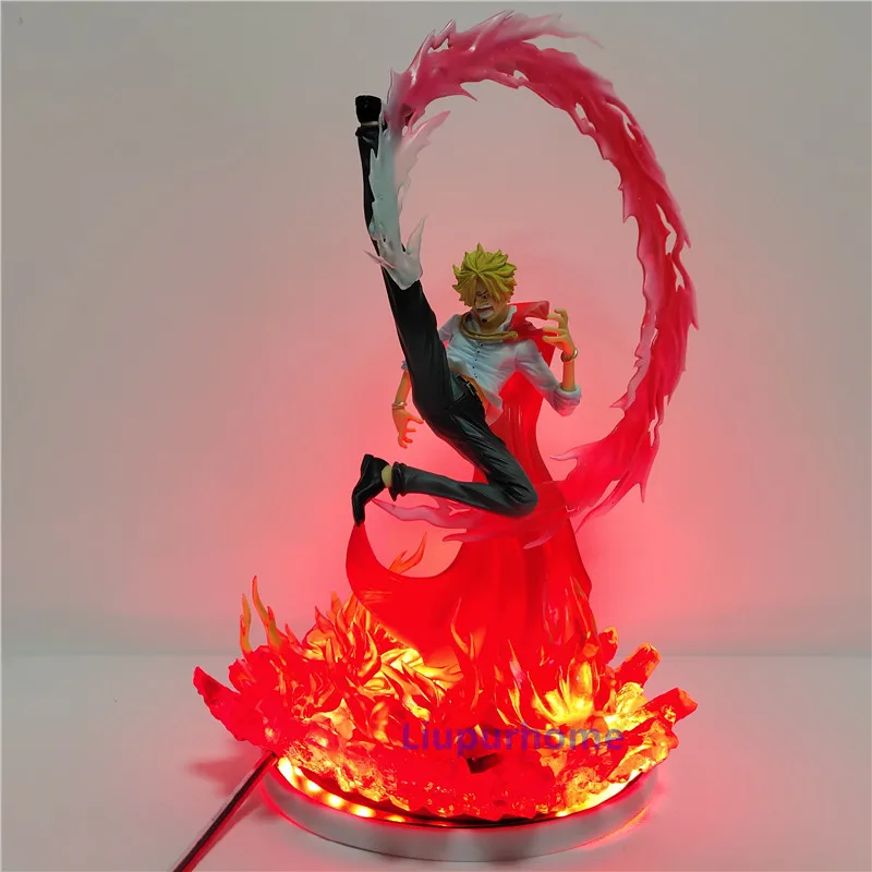 Один кусок Sanji Led 3d ночной Светильник цельный аниме Lampara Vinsmoke огонь ноги