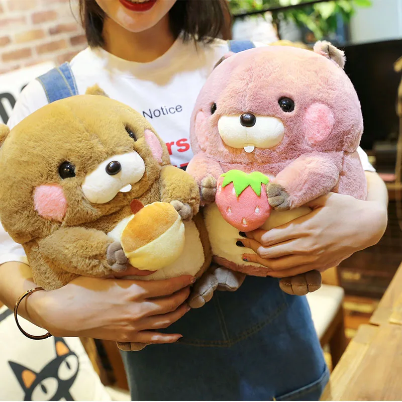 Candice guo! Q плюшевые игрушки милый хомяк сурок holding арбуза семена клубники Мягкая