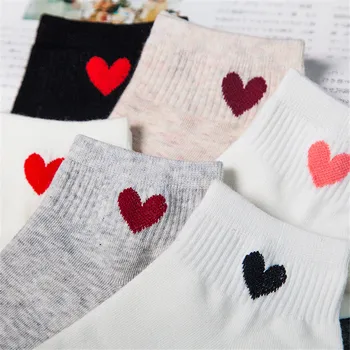 

CUHAKCI Love Short Sock WomenFashion Autumn Heart Female Sweet Thin Spring Ankle Socks Invisible Woman Socks