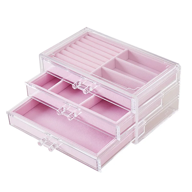 Portable Travel Jewelry Box Square Multi-layer Ring Earrings Bracelets Necklaces Gift Organizer leather Storage Box