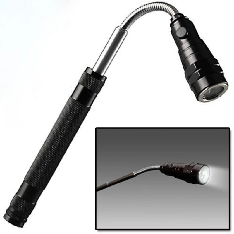 3LED Flexible Pickup Tool LED Light Torch Telescopic Flashlight Magnetic