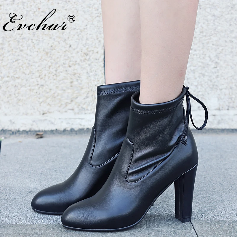 

Women Boots super High Heels Ankle Boots pointed Toe Motorcycle Boots Fashion Suede Sexy Autumn Ankle Boots Plus size 34-43