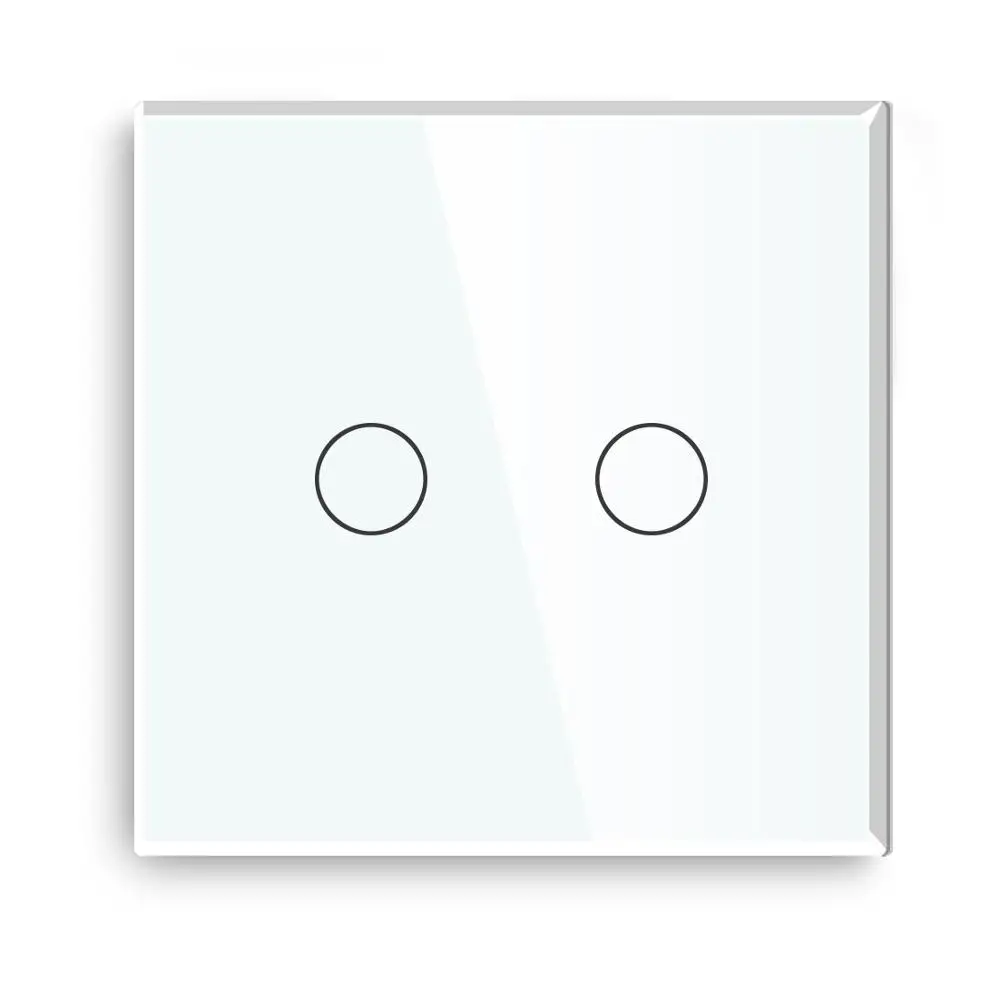 Bseed 240v Touch Switch 2 Gang 1 Way Dimmable Switch With