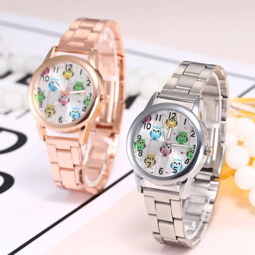 

Cute Owl Women Fashion Alloy Band Analog Quartz Round Wrist Watch Watches ladies watches top brand luxury casual clock women