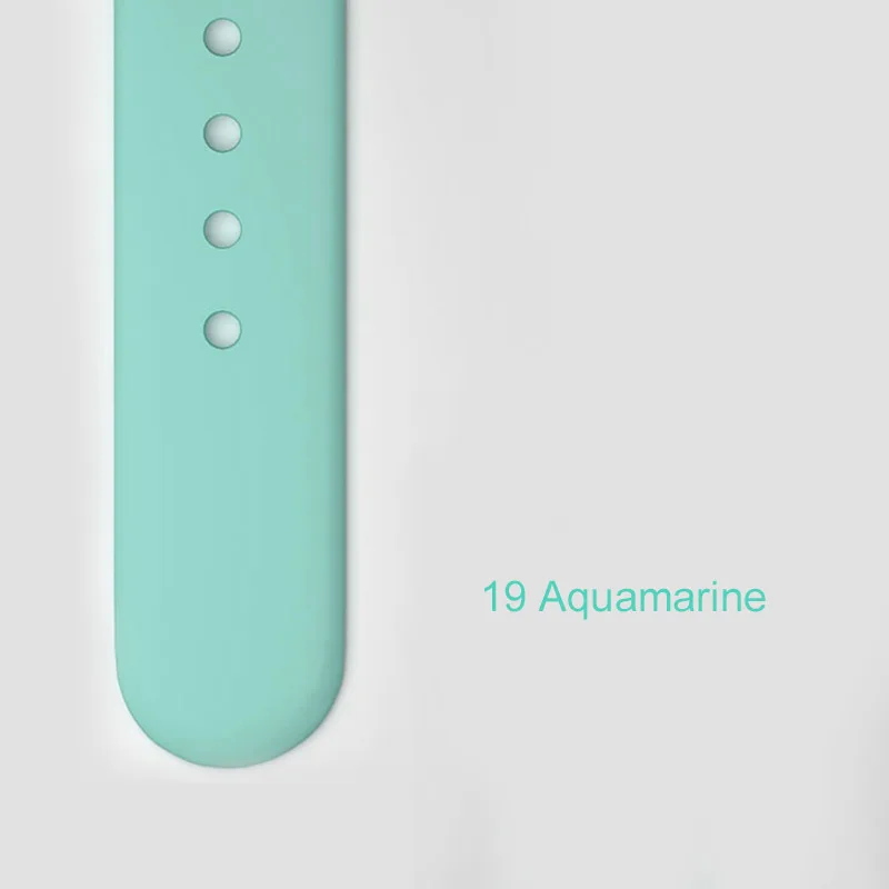 Мягкий силиконовый замена спортивный ремешок для наручных часов Apple Watch, версия 1, 2, 3, 42 мм, 38 мм, браслет на запястье, ремешок для smart watch 40 мм 44 ремень - Цвет ремешка: Aquamarine
