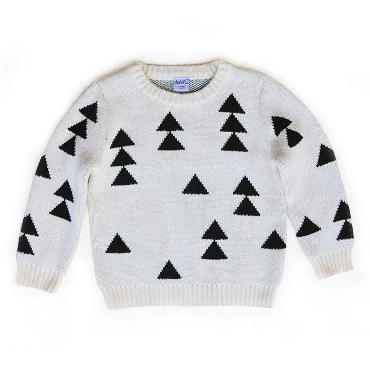 AD/свитера для маленьких девочек с треугольниками, модные топы для девочек на зиму и весну, детская одежда и аксессуары, верхняя одежда
