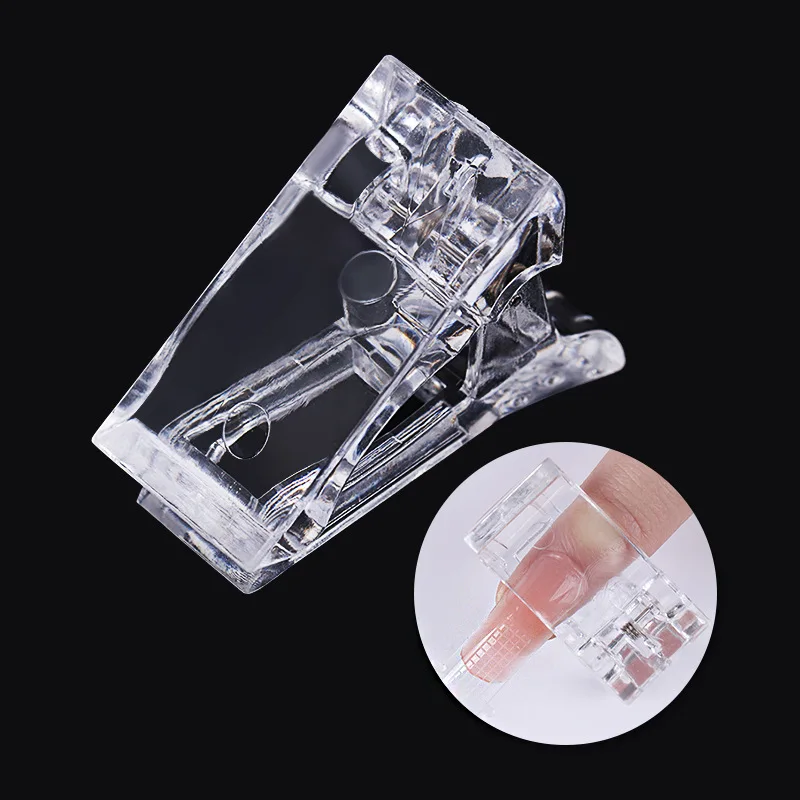 

Hot Selling 1 PC Transparent Nail Tips Clip Transparent Finger Poly Quick Building Gel Extension Nails Art Clamp Manicure Tools