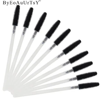 

One-off Mascara Wands Applicator Eyelash Extension 200pcs Silicone Eyelashes Brush Disposable Makeup Brushes Transparent Handle