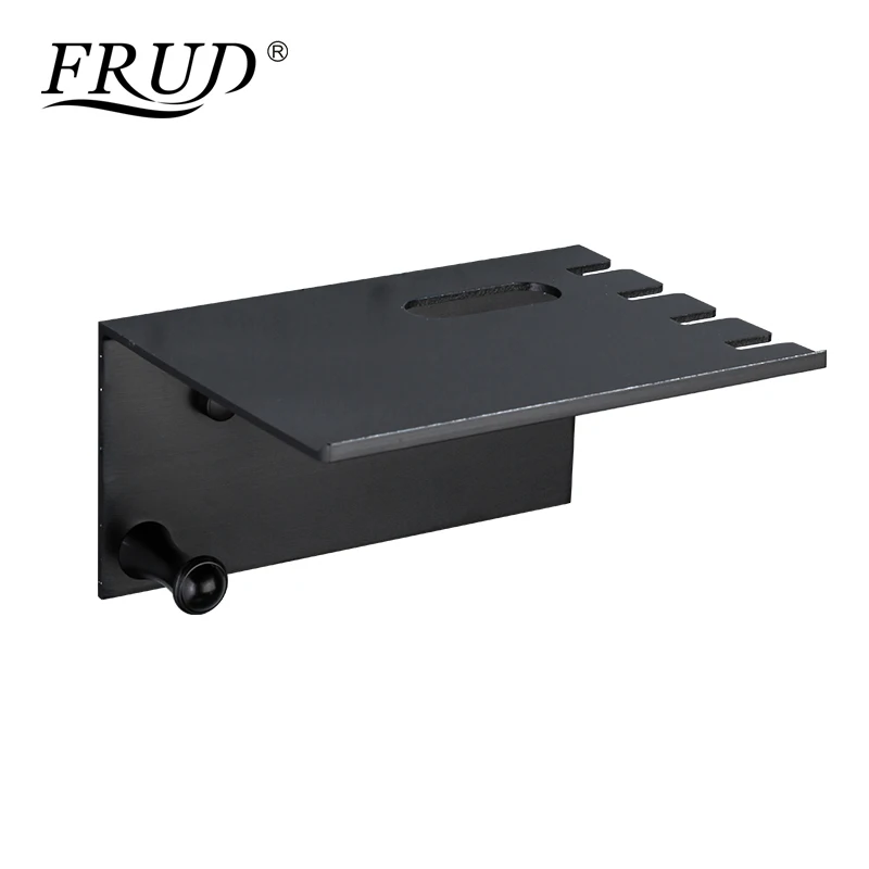 

FRUD Multi-function Shelf Rack Toothbrush Storage Rack Wall Mount Bathroom Shelves Black Rectangle Shower Rack Basin Y18080