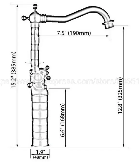 Basin Faucets Oil Rubbed Bronze Bathroom Sink Faucet Double Cross Handle Bath kitchen Mixer Hot and Cold Tap znf021